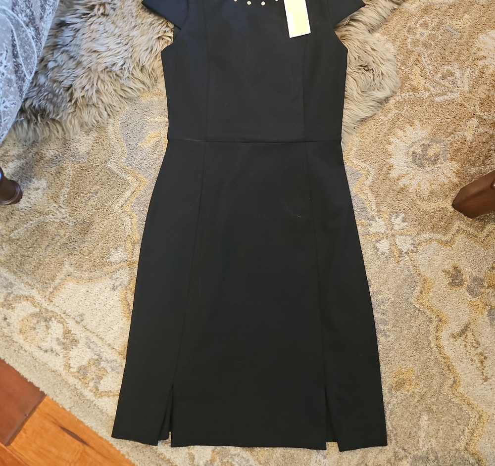 Michael Kors Elegant Black Midi Dress